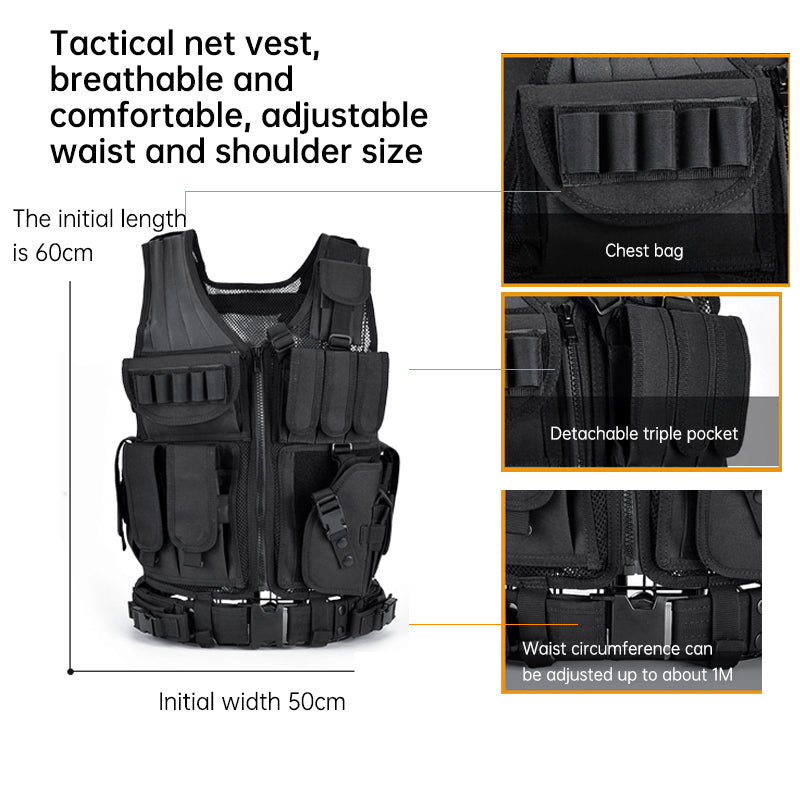6000D Nylon Tactical Camouflage Vest Multi-Pocket Hunting Training Gear