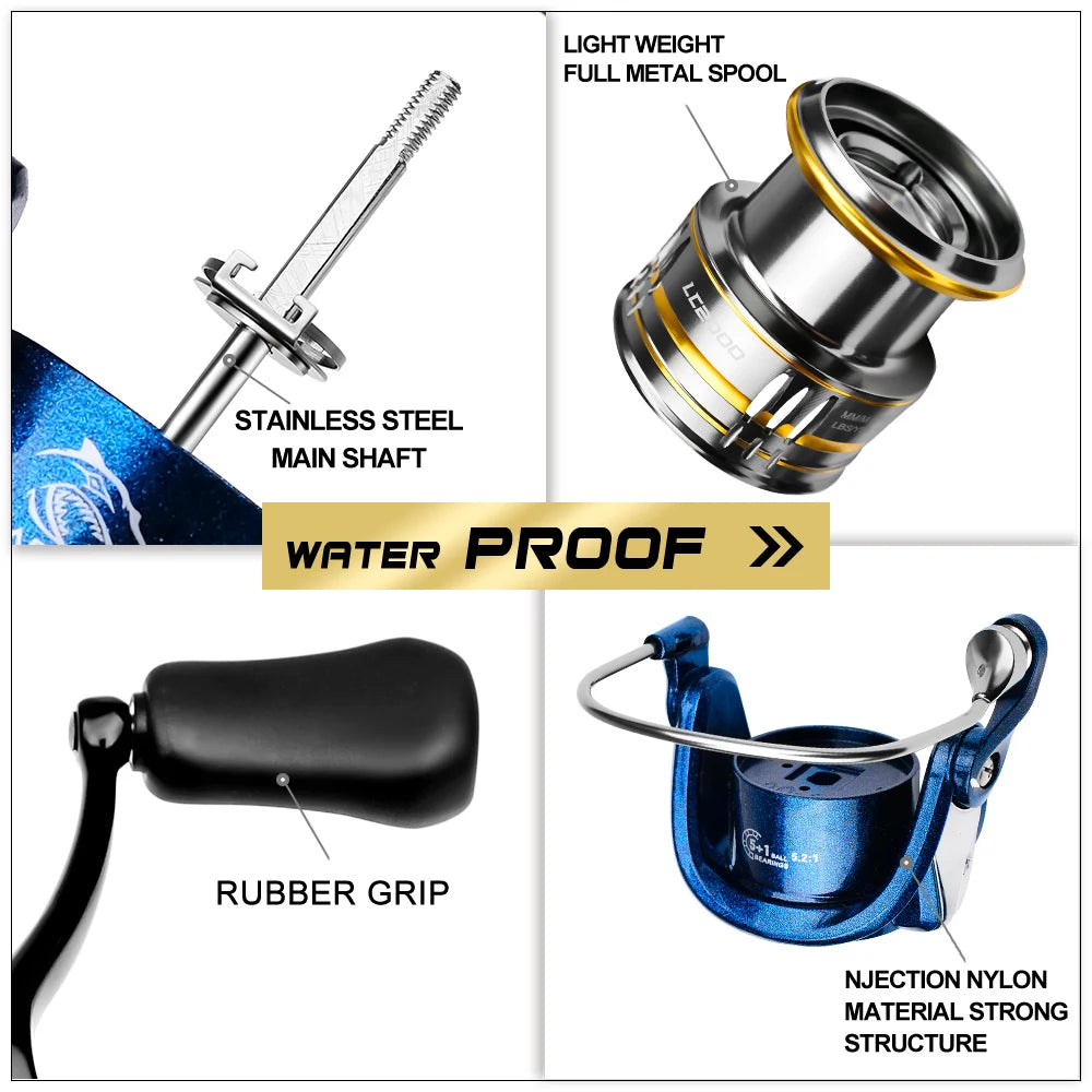 Metal Spinning Fishing Reel 5.2:1 Gear Ratio