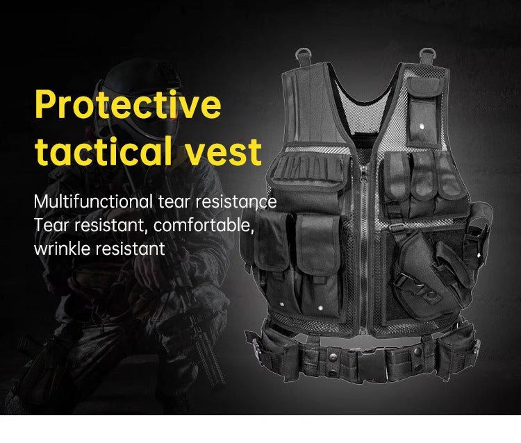6000D Nylon Tactical Camouflage Vest Multi-Pocket Hunting Training Gear