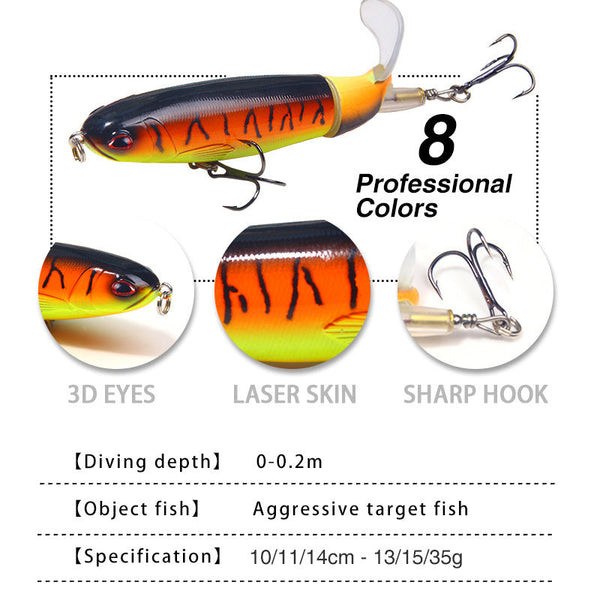 Bait Propeller Tractor Floating Pencil Fishing Lure 15g