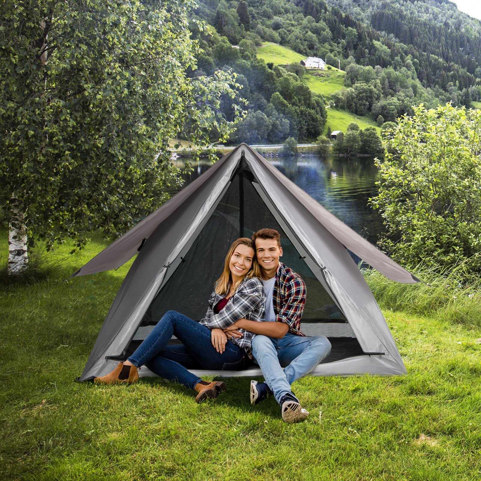 Pop-Up Camping Tent for 2-3 People with Rainfly