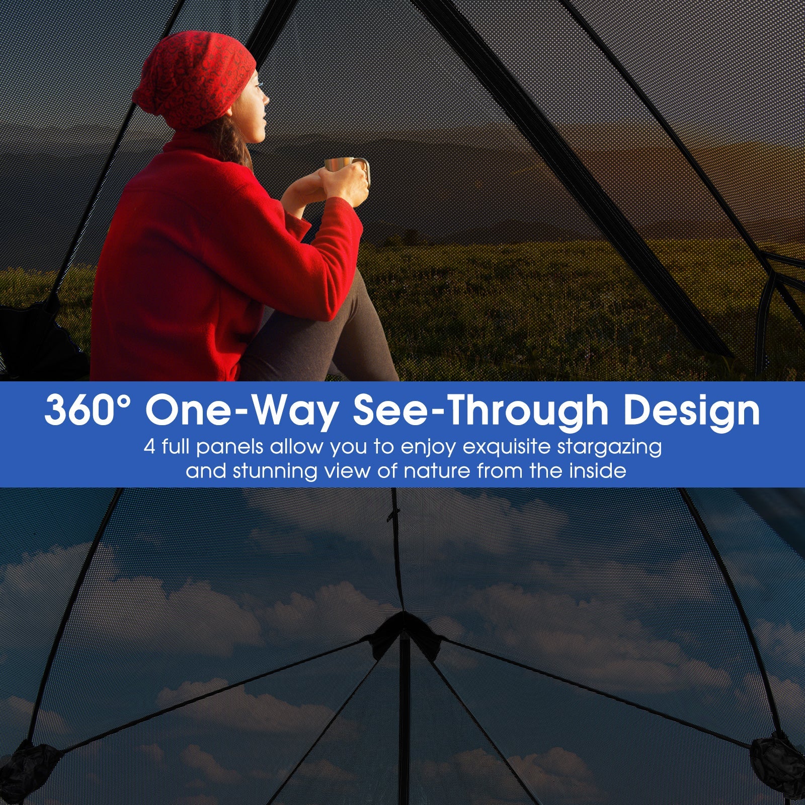 Pop-Up Camping Tent for 2-3 People with Rainfly