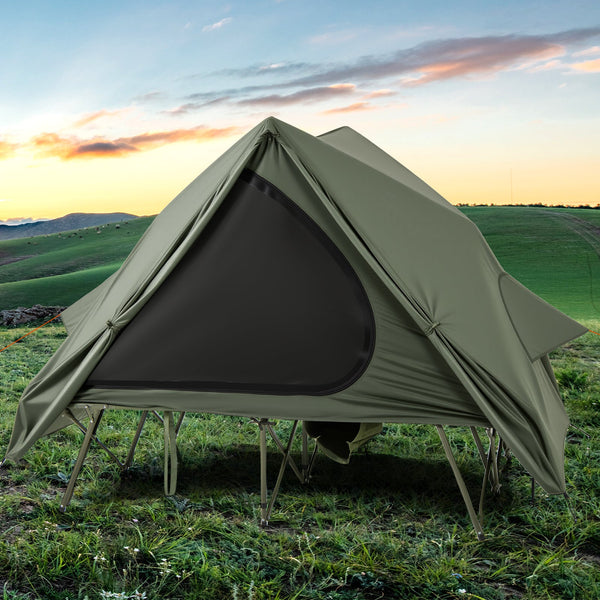 Foldable 2-Person Camping Cot Tent with Wheeled Bag