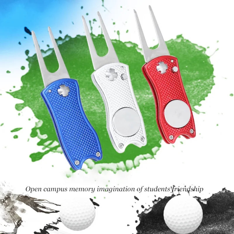 Foldable Golf Divot Tool with Ball Marker