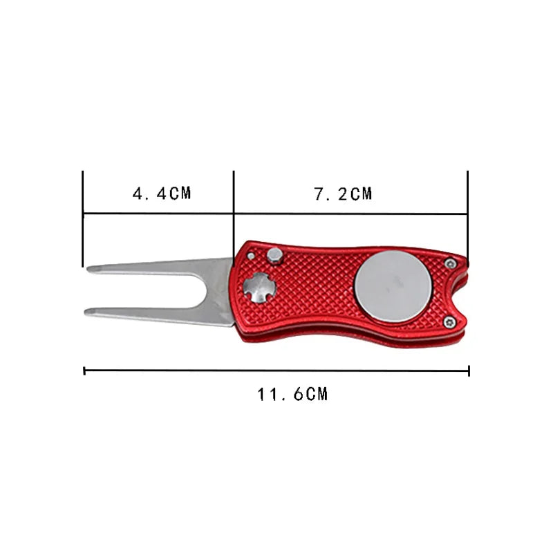 Foldable Golf Divot Tool with Ball Marker
