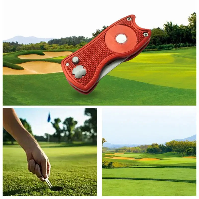Foldable Golf Divot Tool with Ball Marker