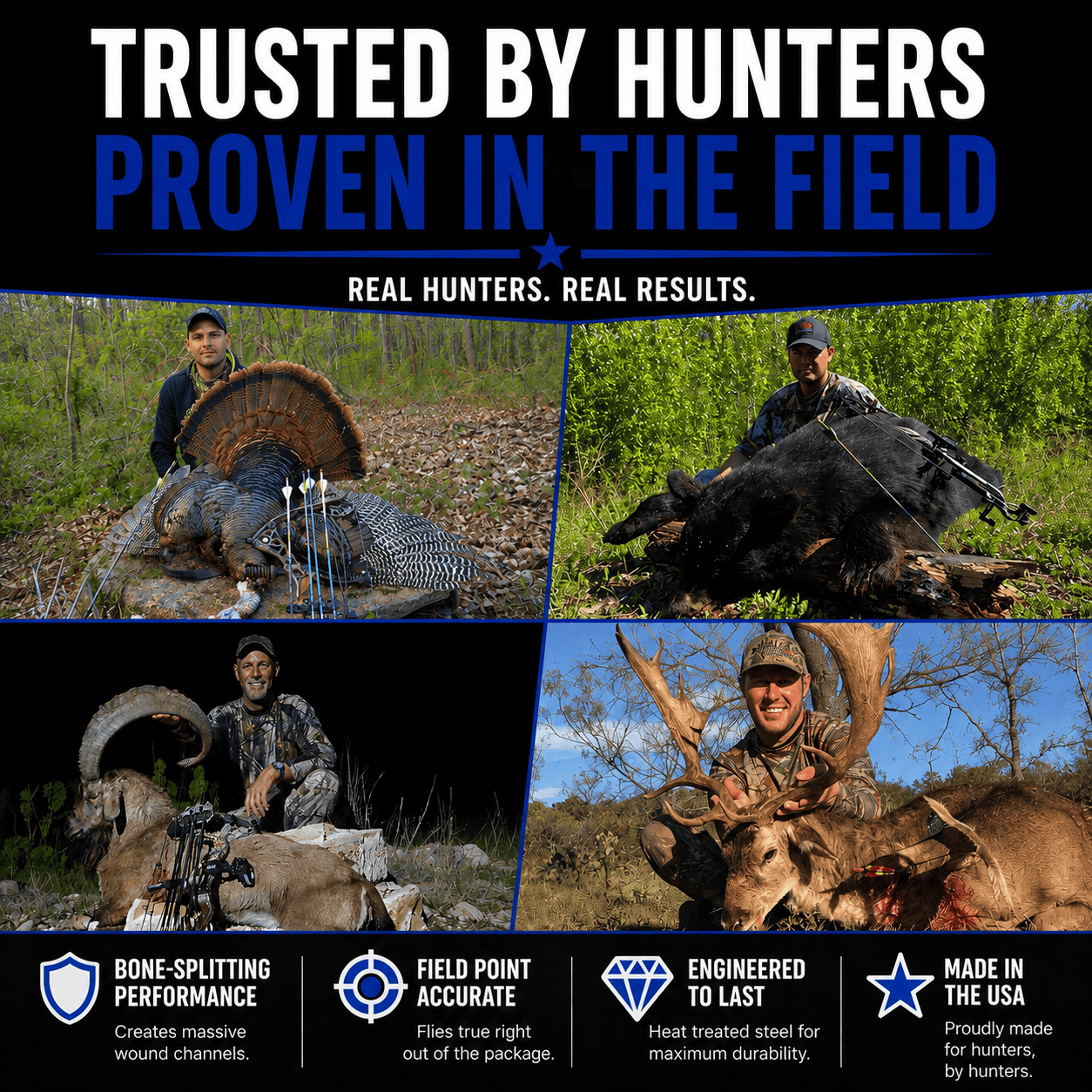 100 Grain Broadhead |Small Game and Turkey | Fixed Blade